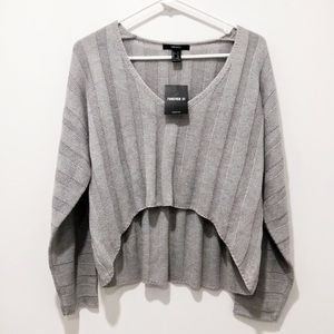 Forever 21 Sweaters - Grey Knit Crop Sweater S Forever 21 Sweaters - Grey Knit Crop Sweater S